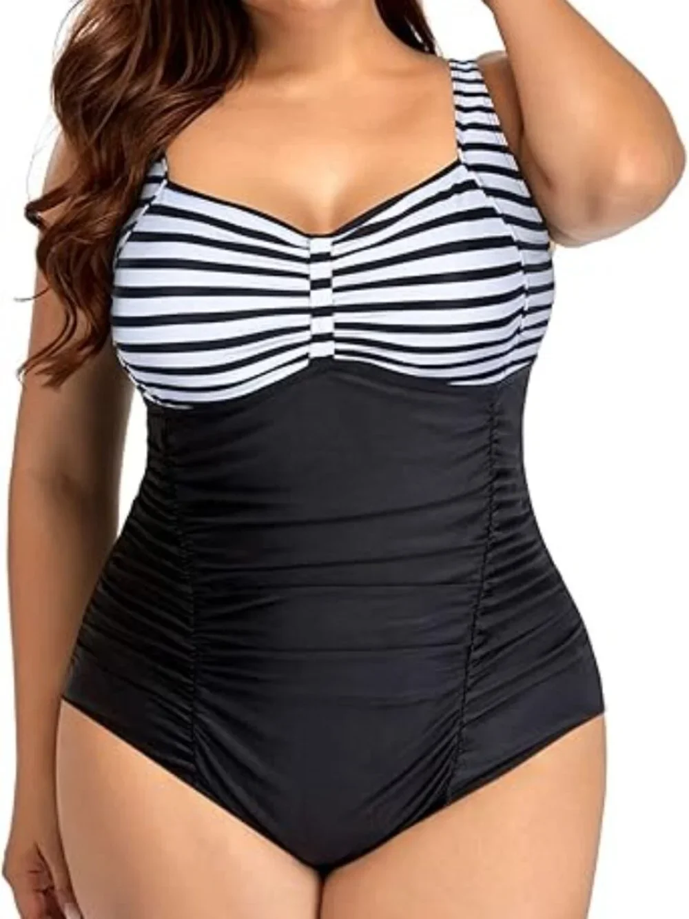 Daci Women Plus Size One Piece Swimsuits - Tummy Control Retro Ruched 22W - Picture 5 of 6